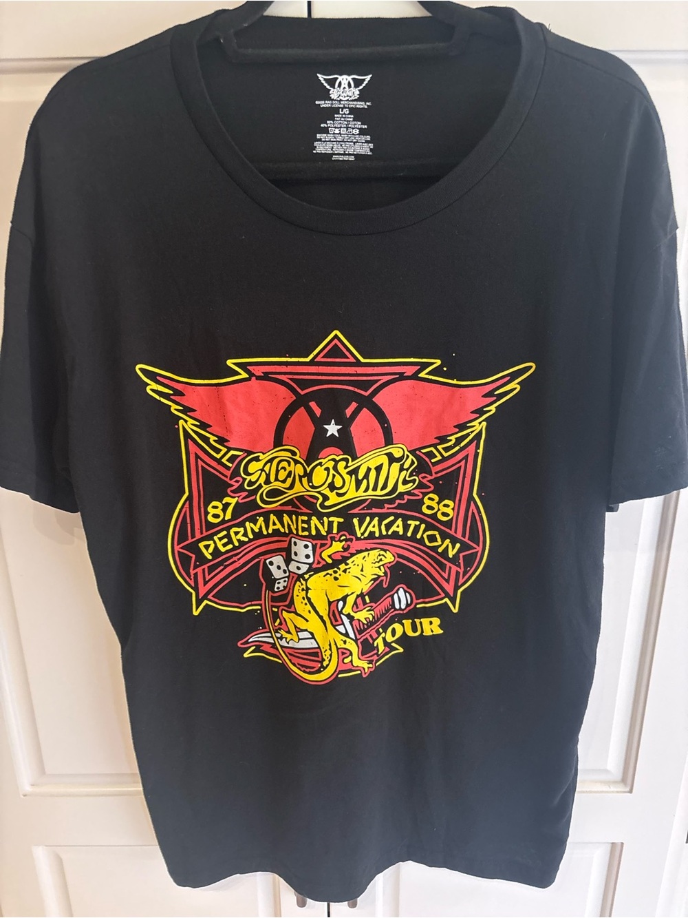 Black 'Permanent Vacation tour’ Aerosmith Graphic Tee size large